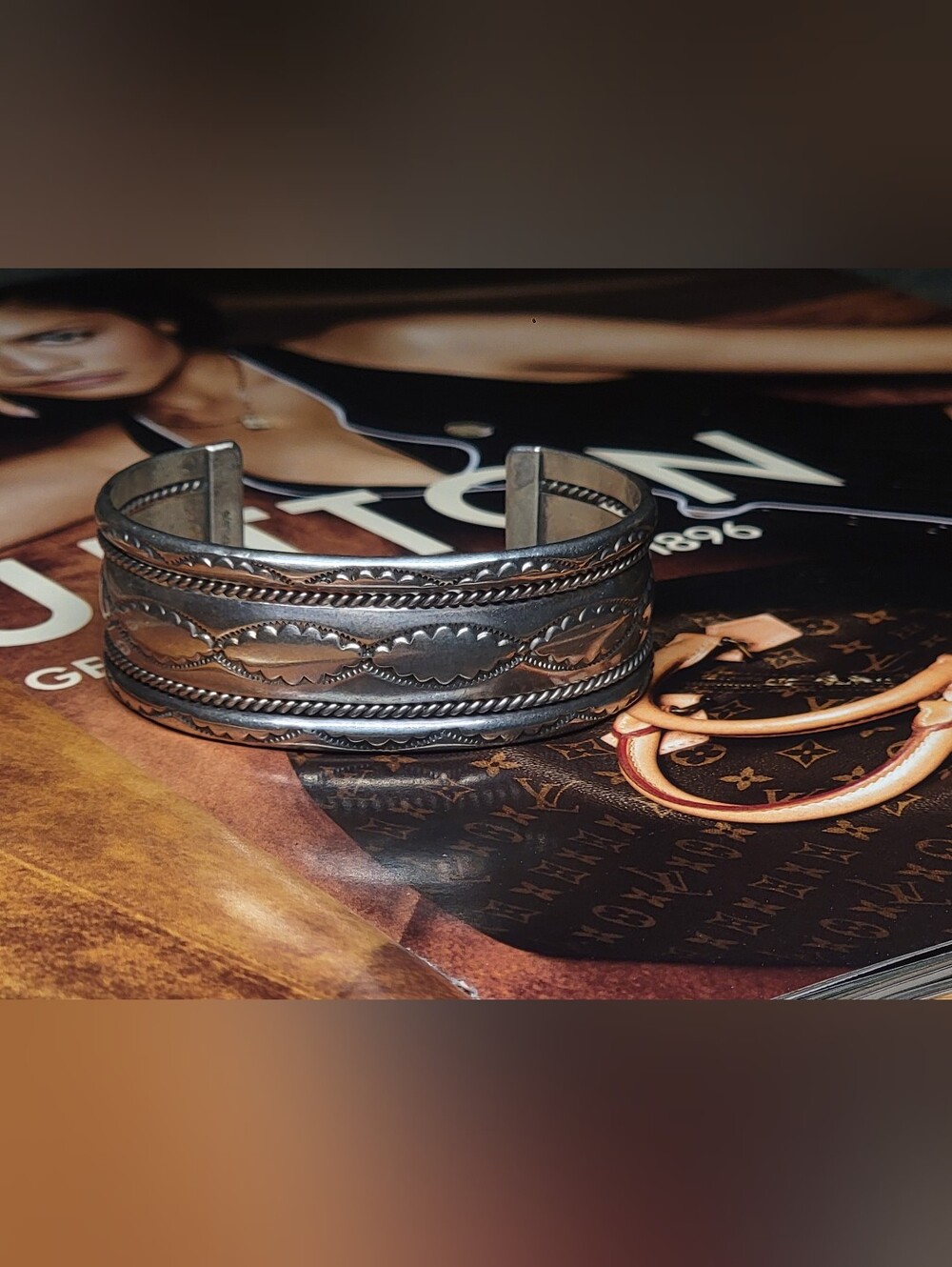 Vintage Native American Navajo Sterling Silver Cuff Bracelet ✨